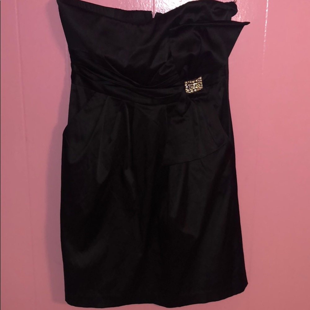 Black Strapless Mini Dress